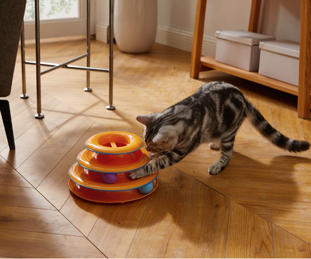 Ball tower cat toy